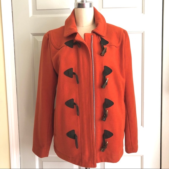 Gap Toggle Clasp Wool Blend Jacket Rust Size Large - Picture 3 of 6